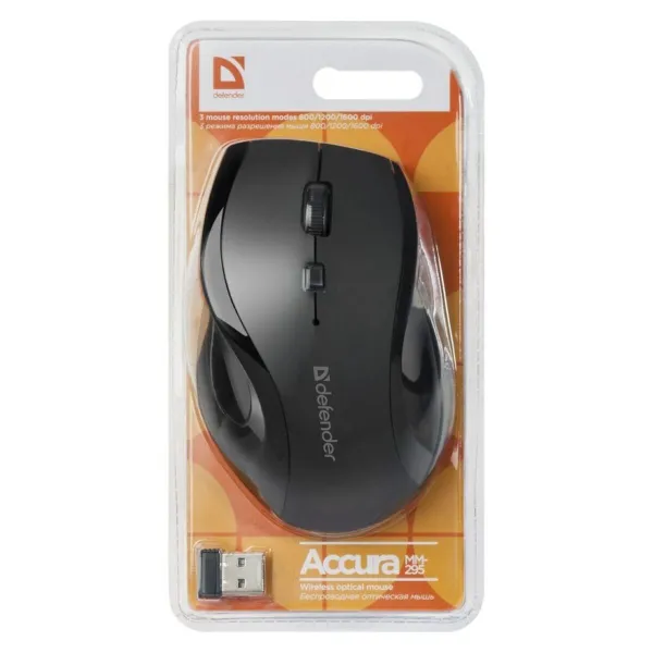 Optiskā pele Defender ACCURA MM-295 Melns 1600 dpi