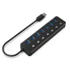 USB Centrmezgls GEMBIRD UHB-U3P7P-01 Melns