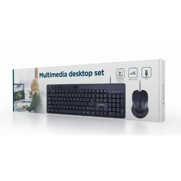 Klaviatūra un Pele GEMBIRD KBS-UM-04 Melns Monohromatiskais QWERTY Qwerty US
