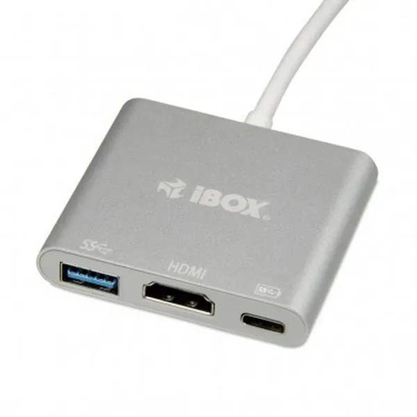 USB Centrmezgls Ibox IUH3CFT1 Balts Sudrabains