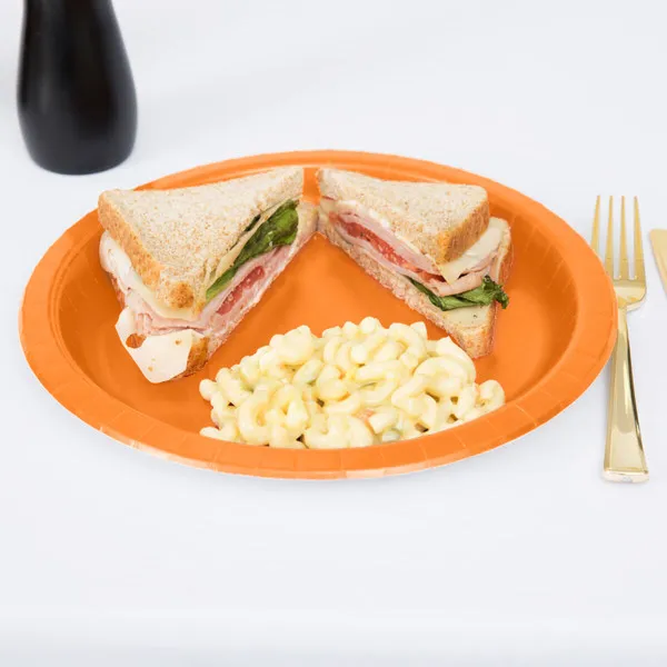 Plate set Algon Orange 20 cm 10 Pieces (24 Units)