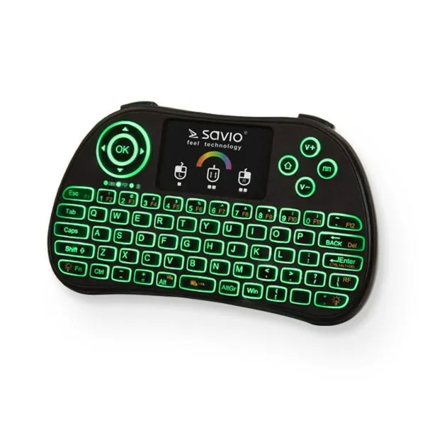 Klaviatūra Savio KW-03 QWERTY Anglų Juoda Qwerty US