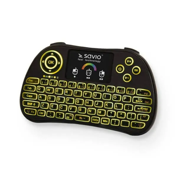 Klaviatūra Savio KW-03 QWERTY Anglų Juoda Qwerty US
