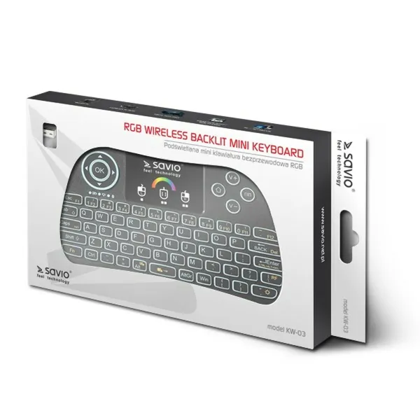 Klaviatūra Savio KW-03 QWERTY Anglų Juoda Qwerty US