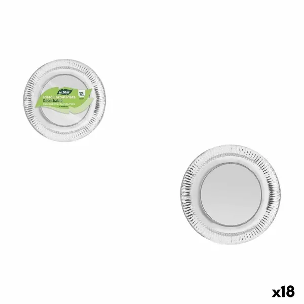 Plokštelių rinkinys Algon Sidabras 18 cm 12 Dalys (18 vnt.)