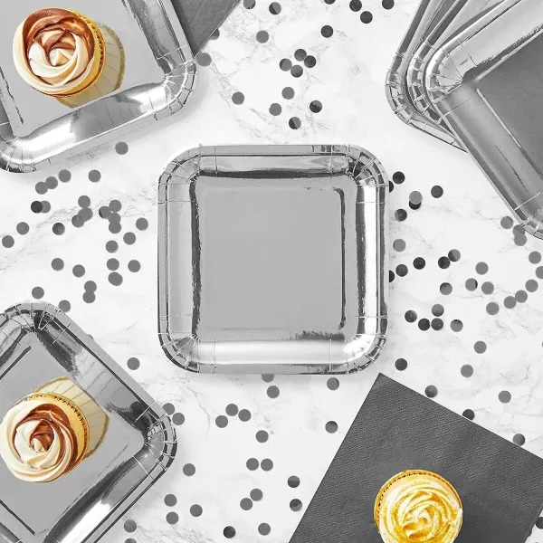 Plate set Algon Silver 26 cm 3 Pieces (18 Units)