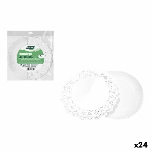 Užkandžių dėklas Algon Apskritas 25 cm 2 Dalys (24 vnt.)