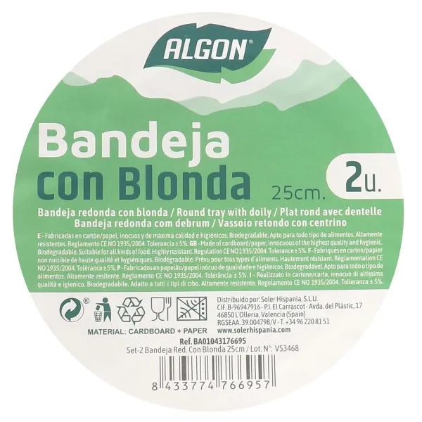 Užkandžių dėklas Algon Apskritas 25 cm 2 Dalys (24 vnt.)
