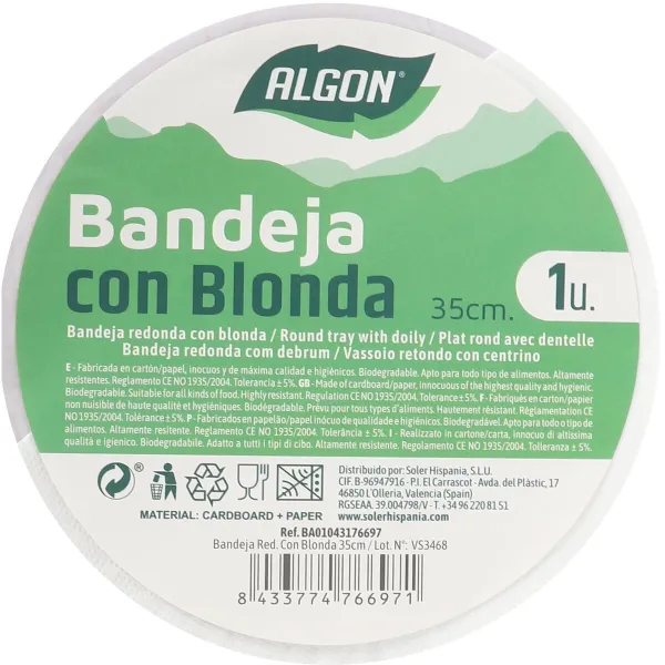 Užkandžių dėklas Algon Apskritas 35 cm (30 vnt.)