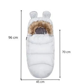 Vaunupussi Springos SB0047, turkiksella kelkkoihin ja koppaan, 96 cm, harmaa