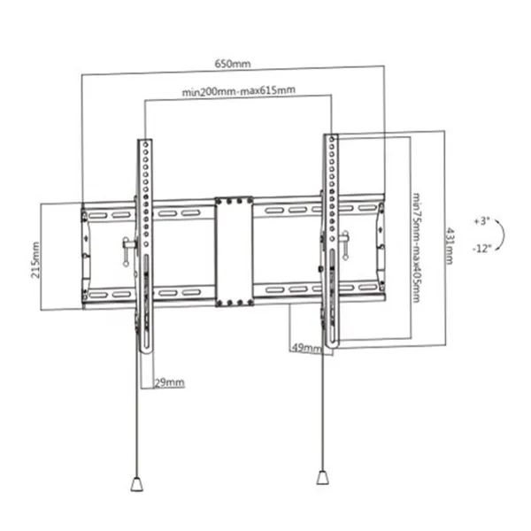 Seinaklamber GEMBIRD WM-80T-01 37" 80"