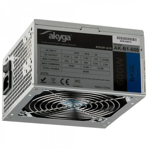 Maitinimo blokas Akyga AK-B1-600 ATX 600 W RoHS