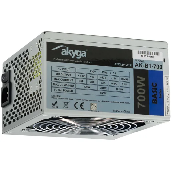 Toiteplokk Akyga AK-B1-700 700 W Juhtmega Külgventilatsioon ATX