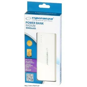 Power Bank Lādētājs Esperanza EMP106WE Balts Pelēks Balts/Pelēks 8000 mAh
