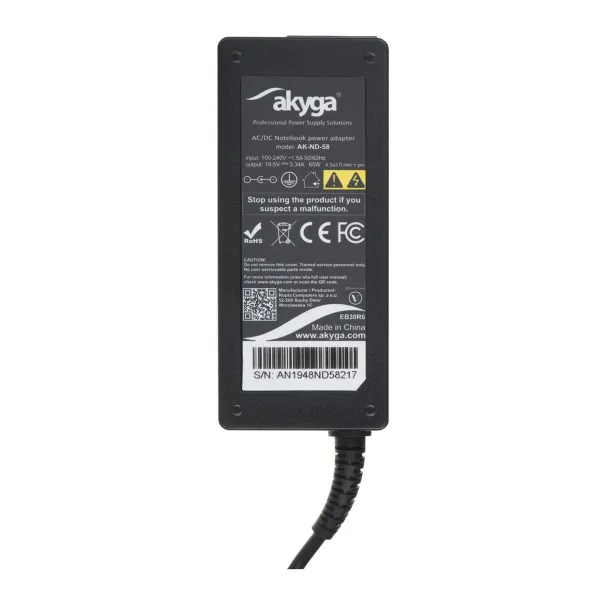 Nešiojamojo kompiuterio įkroviklis Akyga AK-ND-58 65 W