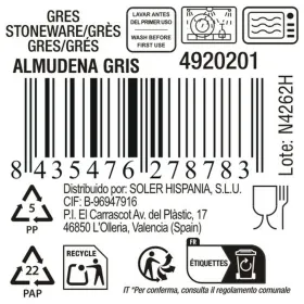 Flat Plate La Mediterránea Almudena Grey (12 Units)