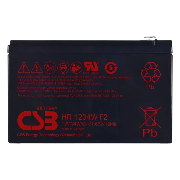 Baterija Nepertraukiamo Maitinimo šaltinio Sistema UPS HITACHI CSB HR1234WF2 9 Ah 12 V