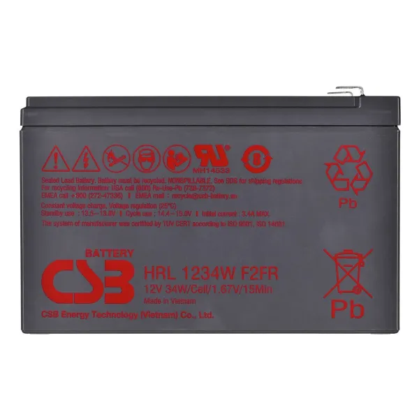 Baterija Nepertraukiamo Maitinimo šaltinio Sistema UPS HITACHI CSB HRL1234WF2 9 Ah 12 V