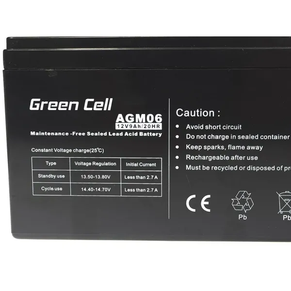 Baterija Nepertraukiamo Maitinimo šaltinio Sistema UPS Green Cell AGM06 9 Ah 12 V