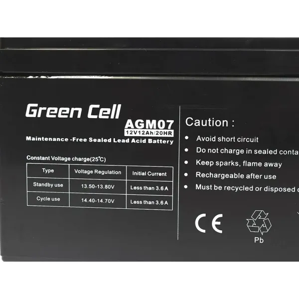 Baterija Nepertraukiamo Maitinimo šaltinio Sistema UPS Green Cell AGM07 12 Ah 12 V