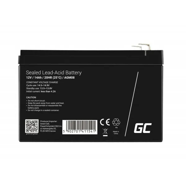 Baterija Nepertraukiamo Maitinimo šaltinio Sistema UPS Green Cell AGM08 1400 mAh 12 V