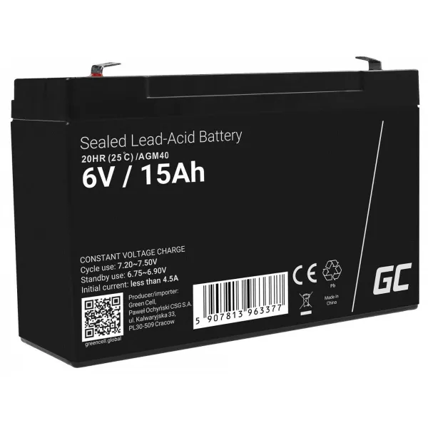 Baterija Nepertraukiamo Maitinimo šaltinio Sistema UPS Green Cell AGM40 14000 mAh 6 V