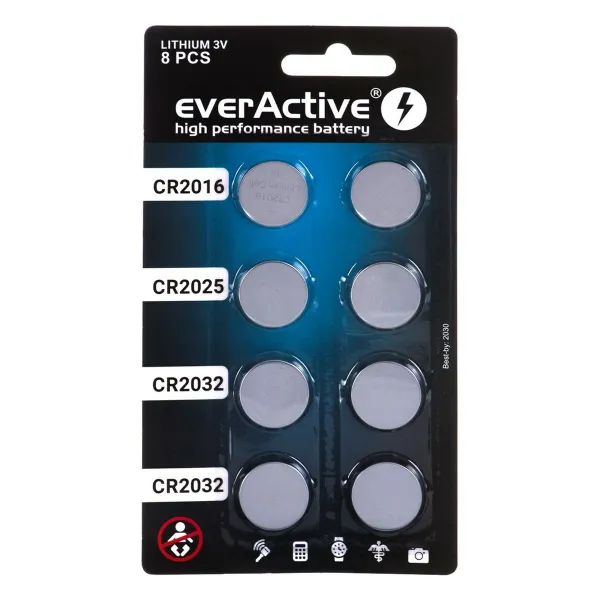Baterijas EverActive R2032 / CR2025 / CR2016 3 V (1 gb.)