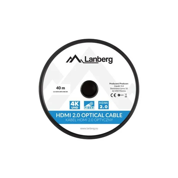 HDMI Kabelis Lanberg CA-HDMI-20FB-0400-BK Melns 40 m