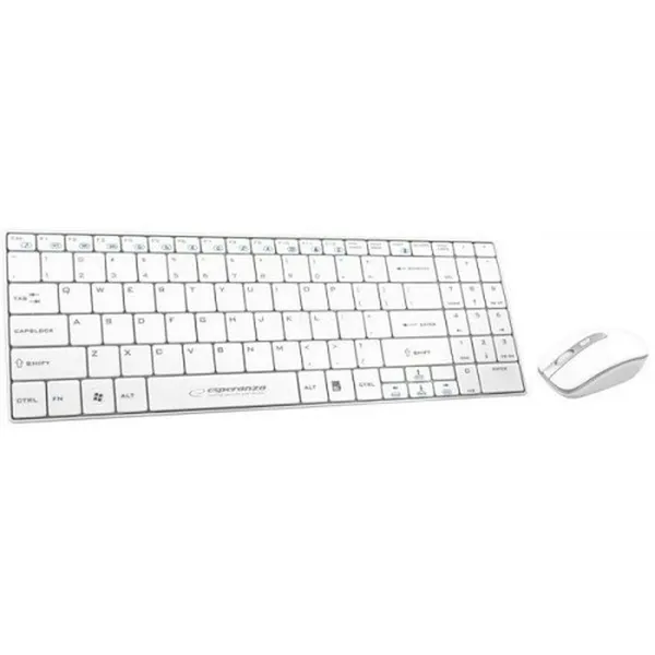Klaviatuur ja Hiir Esperanza EK122W Valge QWERTY