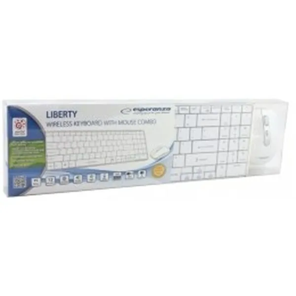 Klaviatuur ja Hiir Esperanza EK122W Valge QWERTY