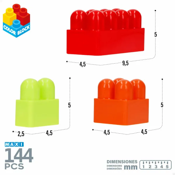 Statymo blokai Color Block 144 Dalys