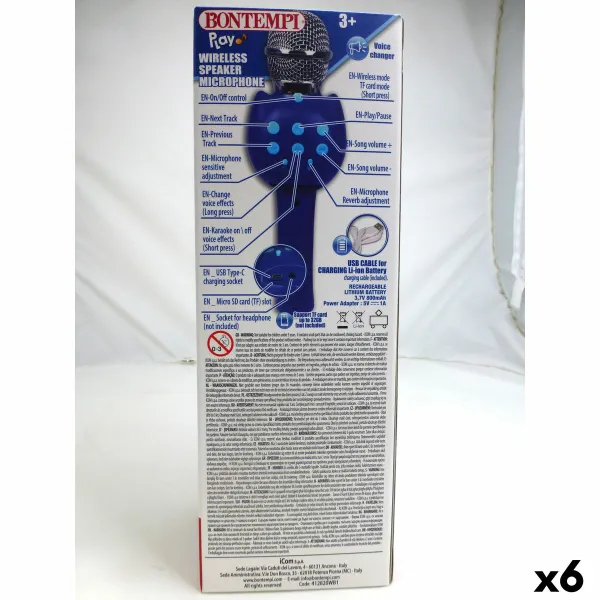 Karaokemikrofoni Bontempi 6 osaa