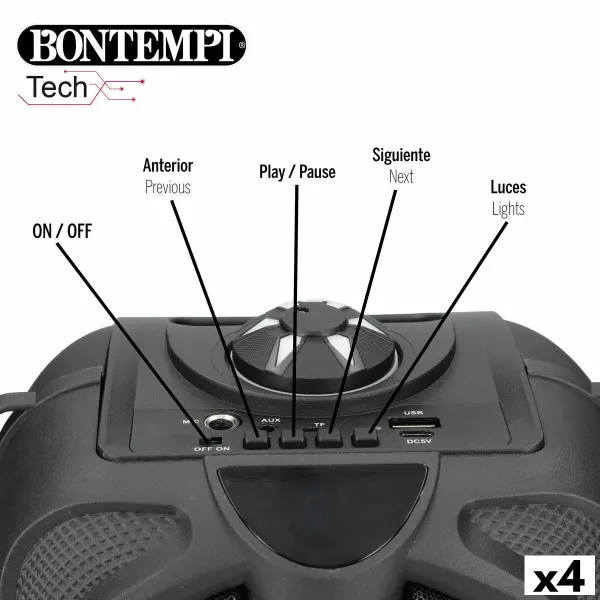 Speaker with Karaoke Microphone Bontempi 4 Units