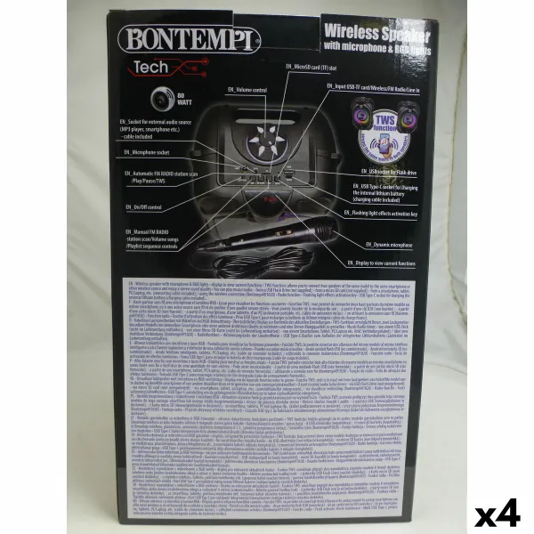 Speaker with Karaoke Microphone Bontempi 4 Units