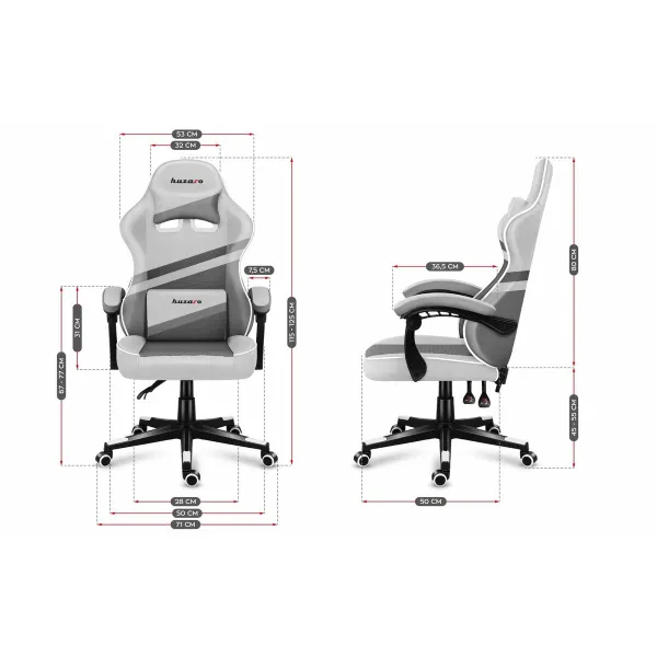 Žaidimų kėdė Huzaro HZ-Force 4.4 White Mesh Balta