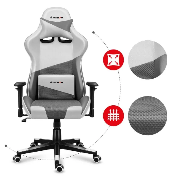 Spēļu Krēsls Huzaro Hz-Force 6.2 White Mesh Balts