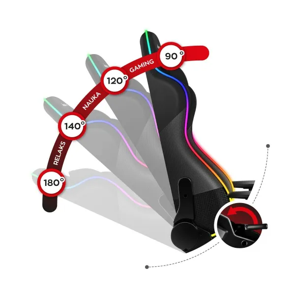 Žaidimų kėdė Huzaro Hz-Force 6.2 Black RGB Juoda