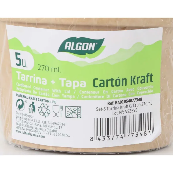 Plokštelių rinkinys Algon 270 ml 5 Dalys (24 vnt.)