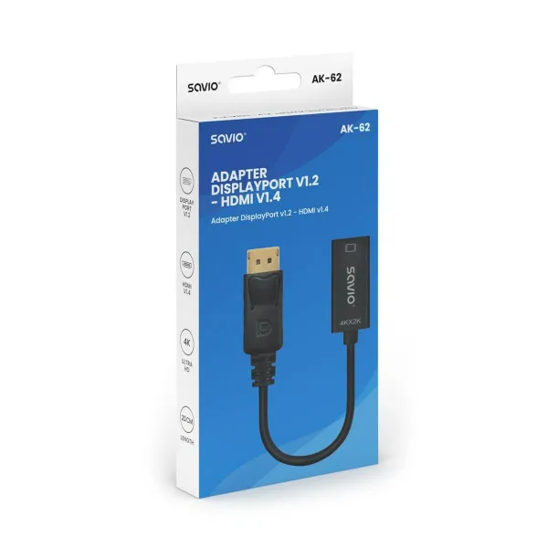 DisplayPort to HDMI Adapter Savio AK-62 20 cm