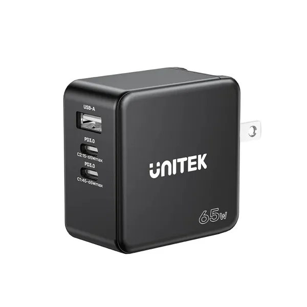 Сетевое зарядное устройство Unitek P1117B Чёрный 65 W (1 штук)
