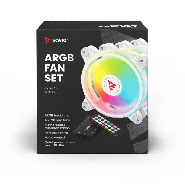 Kārbas ventilators Savio FAN-01 WHITE Ø 12 cm 4 gb.