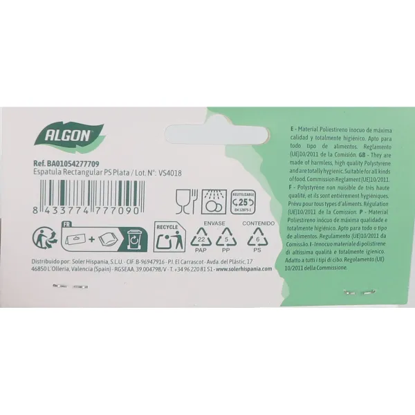 Virtuvės mentelė Algon PS PLATA 7,5 x 24,5 cm (24 vnt.)