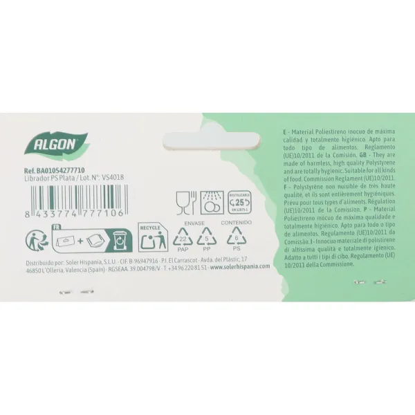 Servēšanas Lāpstiņa Algon PS PLATA 8 x 23 cm (24 gb.)