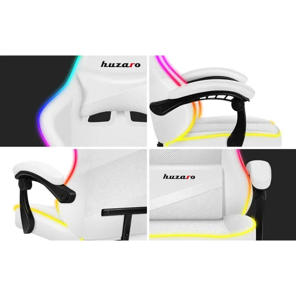 Spēļu Krēsls Huzaro Force 4.4 RGB Balts