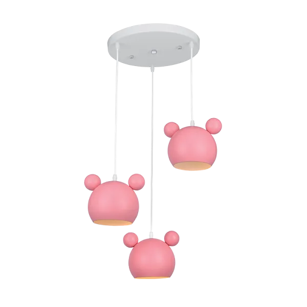 MICKEY PENDANT 3XE27 PINK