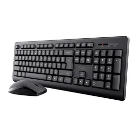 Klaviatuur ja Juhtmevaba Hiir Trust Primo  Must Mustvalge Inglise EEUU Qwerty US