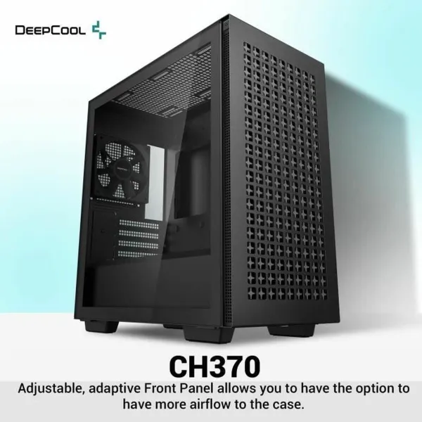 ATX pusiau bokšto tipo korpusas DEEPCOOL R-CH370-BKNAM1-G-1 Juoda