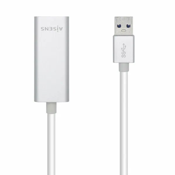 Ethernet – USB adapteris Aisens Conversor USB 3.0 A Ethernet Gigabit 10/100/1000 Mbps, 15 cm Balta 15 cm