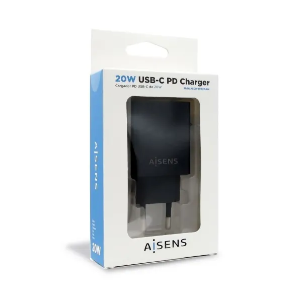 USB įkroviklis Aisens ASCH-1PD20-BK Juoda 20 W USB-C