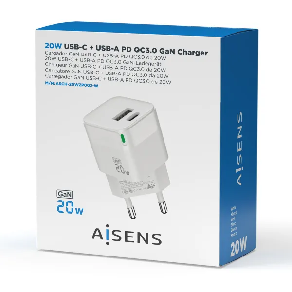 Sieninis įkroviklis Aisens ASCH-20W2P002-W